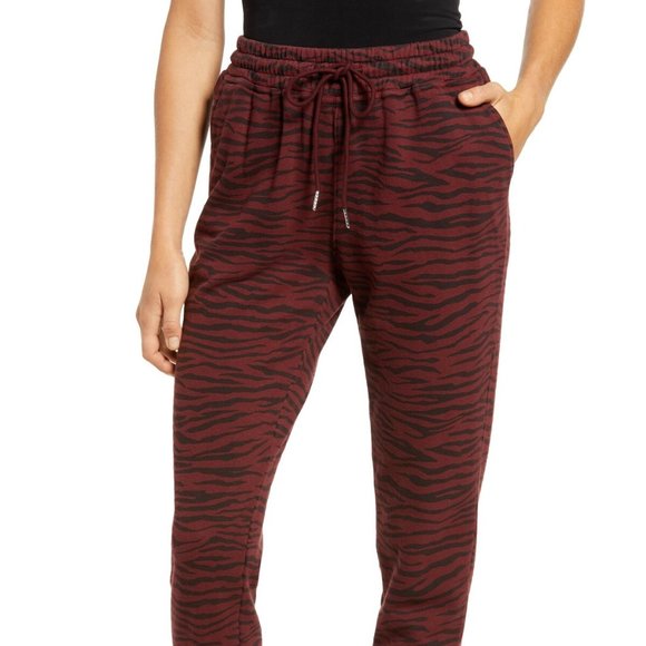 Pistola Alessa Black Cherry Tiger Slim Straight Leg Sweatpants S - Picture 5 of 16